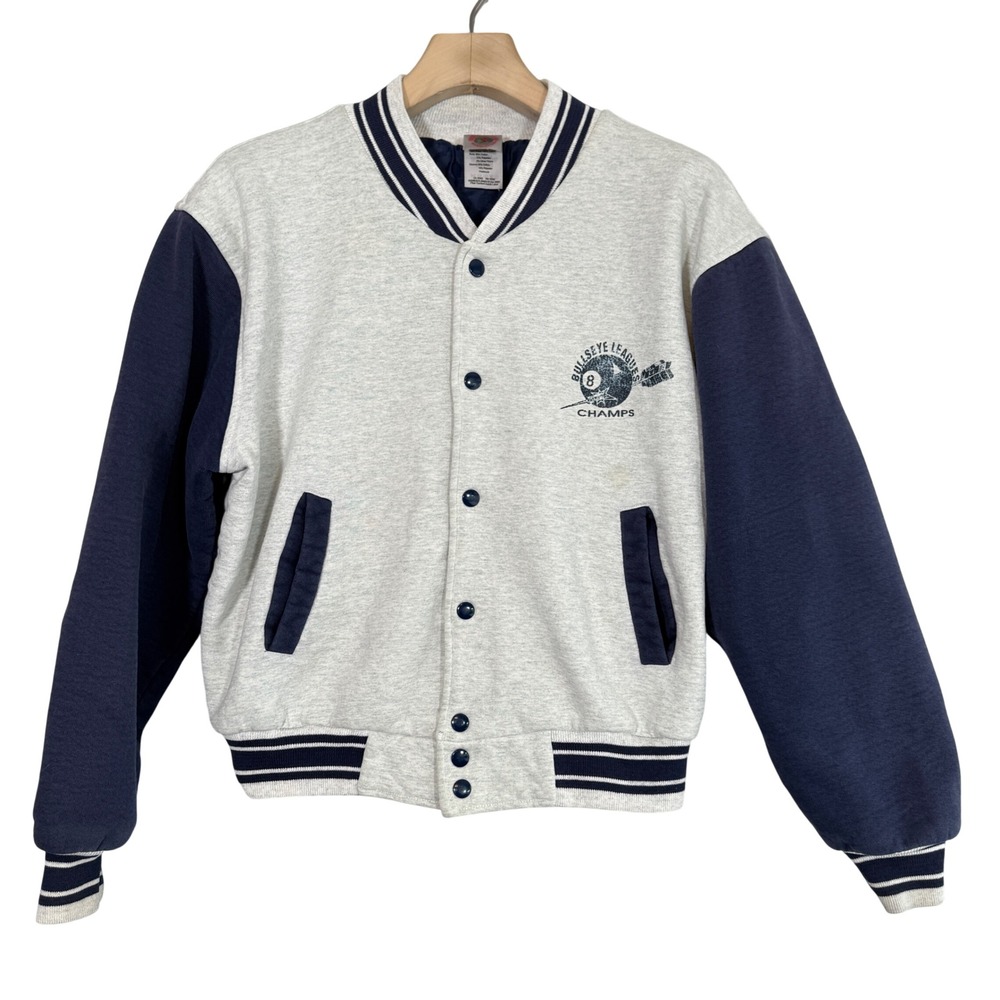 VTG Bullseye League Champs Varsity Jacket Men L 90s FOTL Super Cotton Snap Front